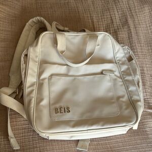 BEIS Cream Backpack Tote Hybrid - Neutral Everyday Carry